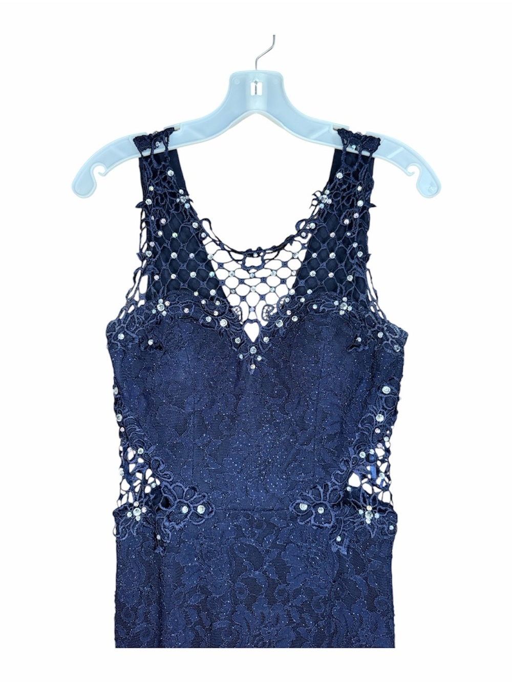 City Triangles | Navy Beaded Lace Maxi Dress | Size 3 | Formal Dress - Picture 7 of 7